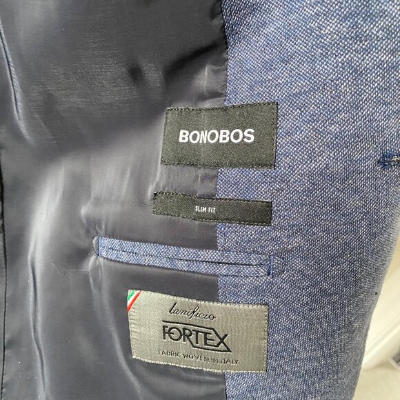 Bonobos Men's Slim Fit Blazer - Navy Blue - 40R - Italian Wool - Fortex Fabric - Picture 4 of 4